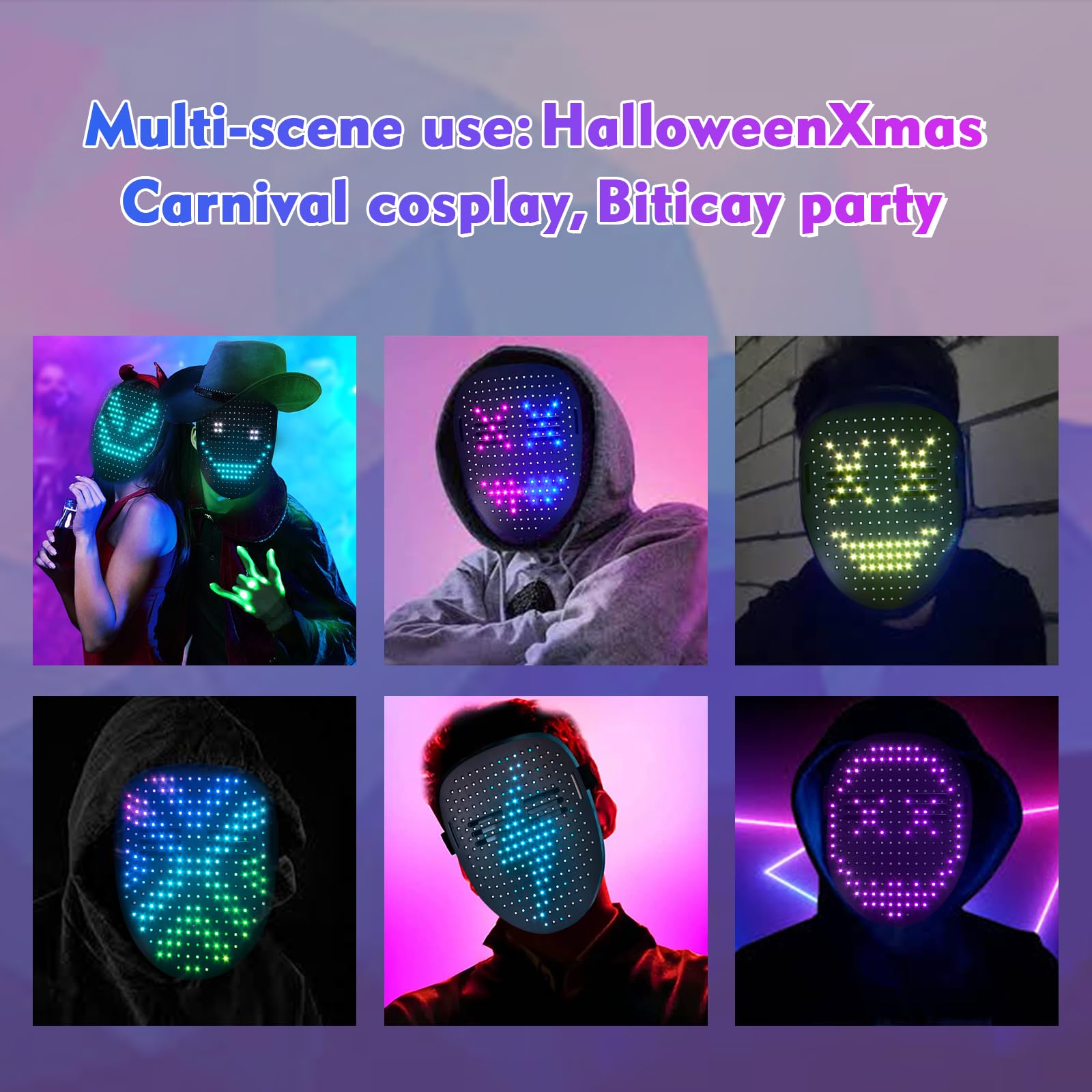 Generic LED mask eyeholes and soft interior for daily comfort.