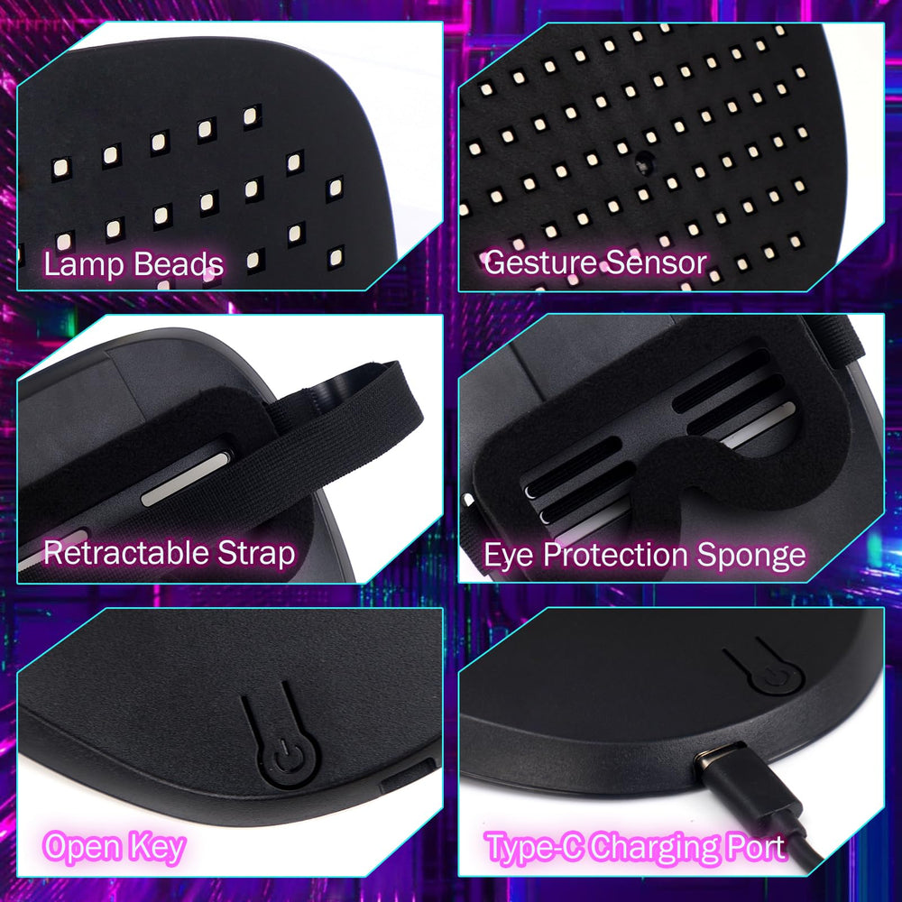 Generic LED mask ideal for Halloween and cosplay events.