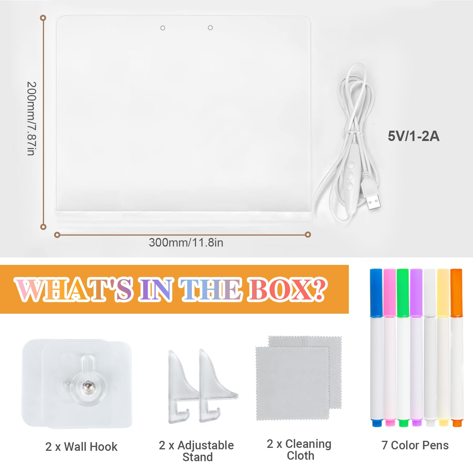 Lumiboard note board 13.8x10 inches for spacious notes and doodles