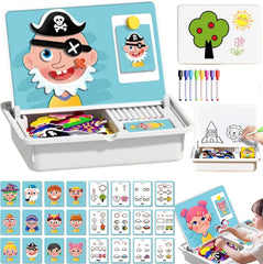 Generic Magnetic Puzzles Face Dress Up Travel Game, double-sided play for on-the-go learning