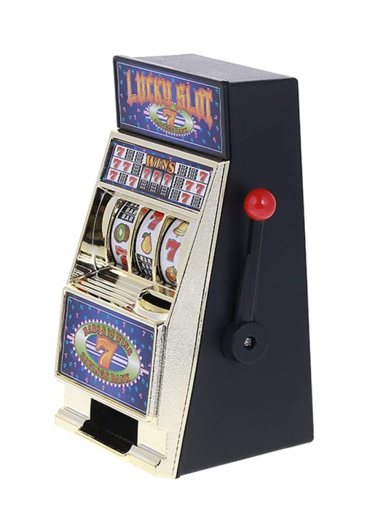 Generic Mini Slot Machine back savings bank and coin retrieval feature