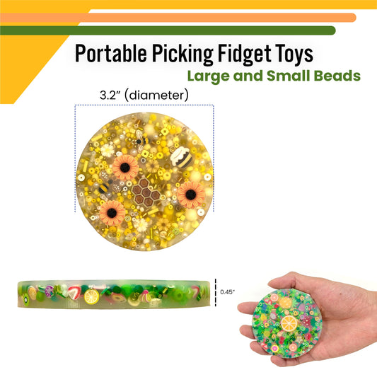 Generic Picky Pad Fruits pad close-up with citrus beads for tactile focus.