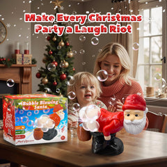 Generic Santa bubble blower bubble stream adds playful atmosphere to celebrations.