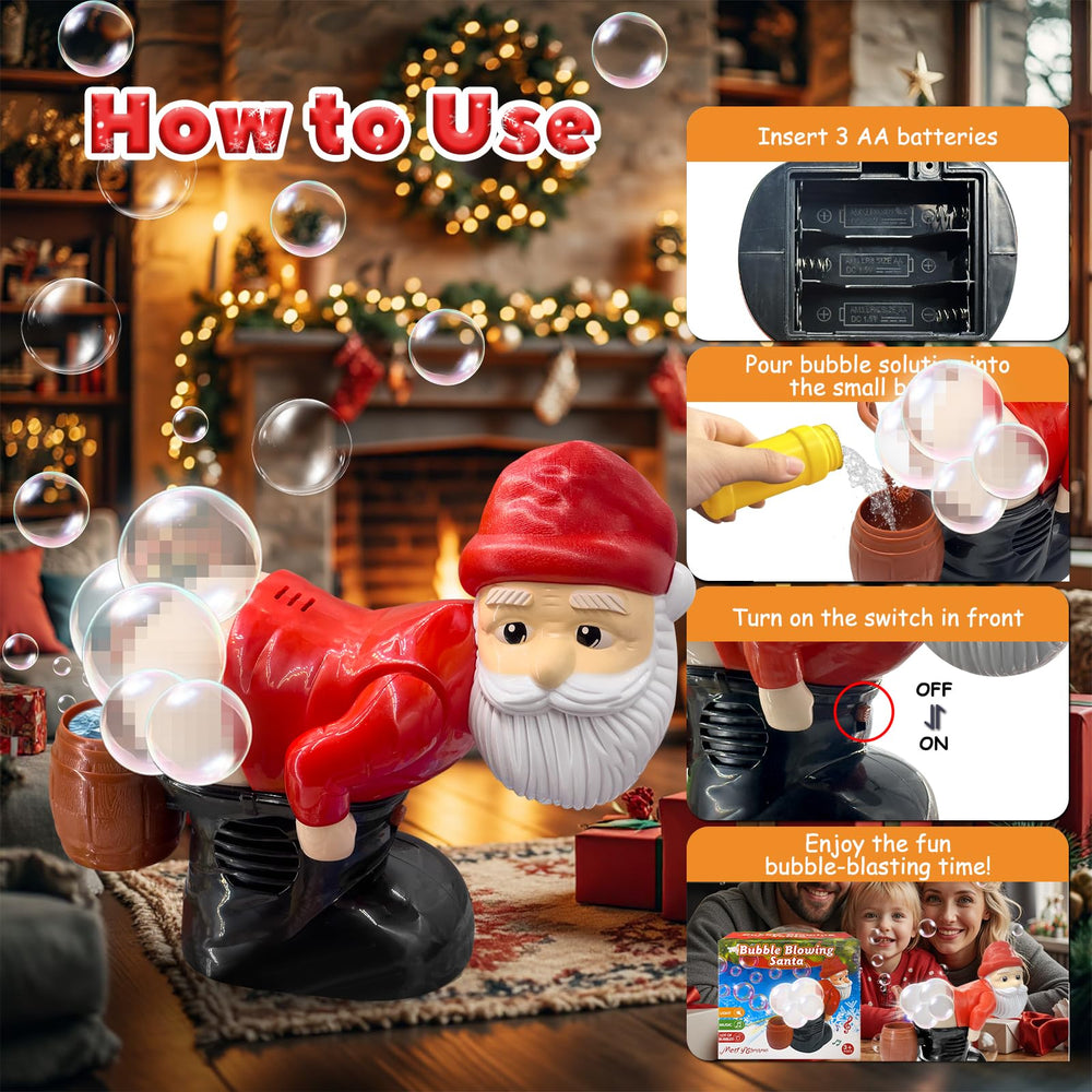 Generic Santa bubble blower dancing Santa offers interactive fun for kids.