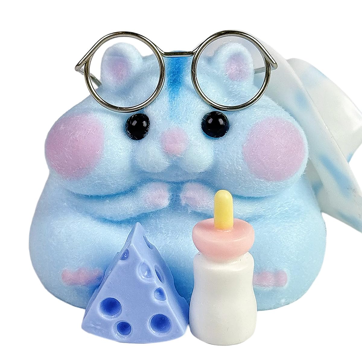 Generic Taba hamster toy face closeup shows soft silicone texture for calming tactile play.