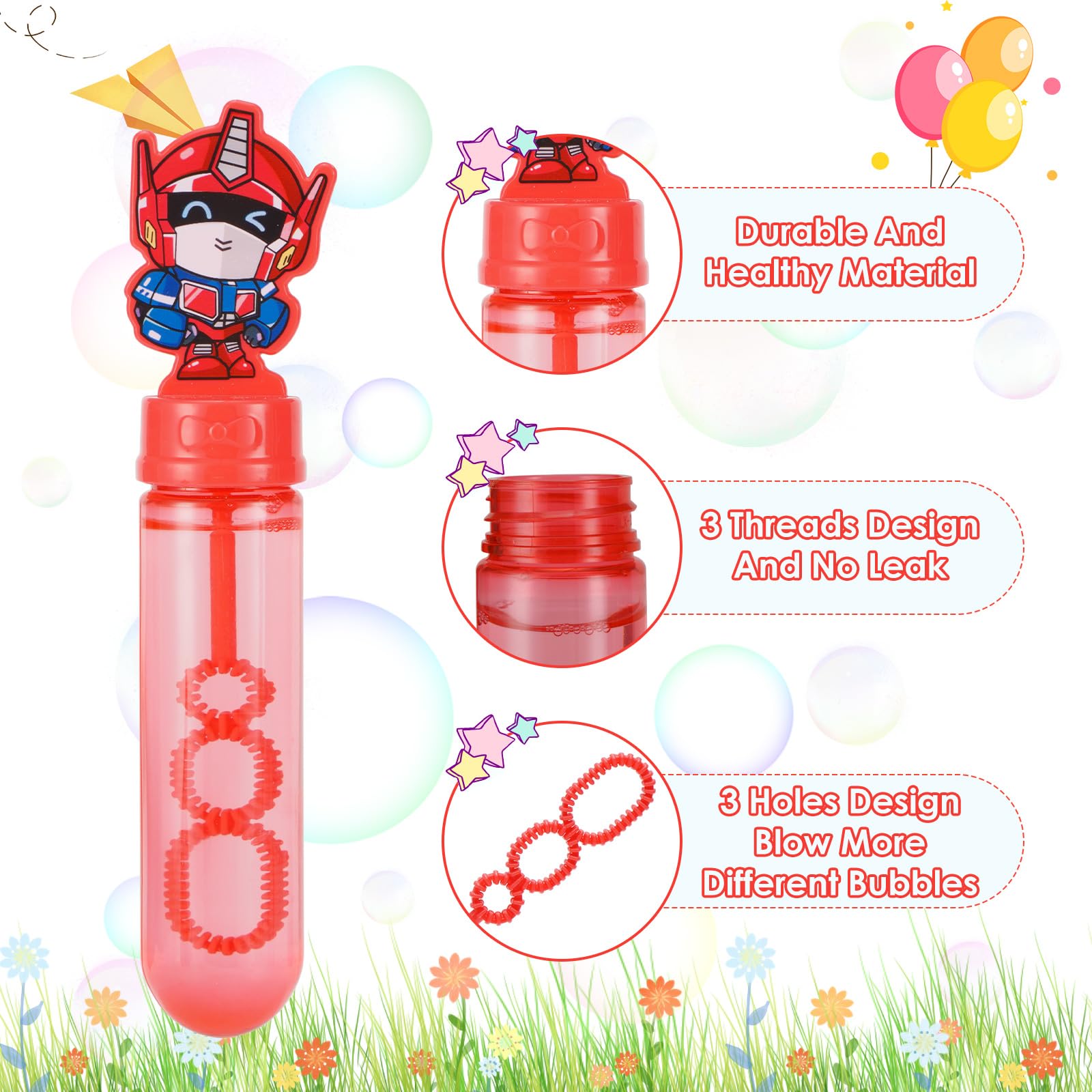 Generic Transform Robot bubble wand packaging ready for gift bags and party favors.