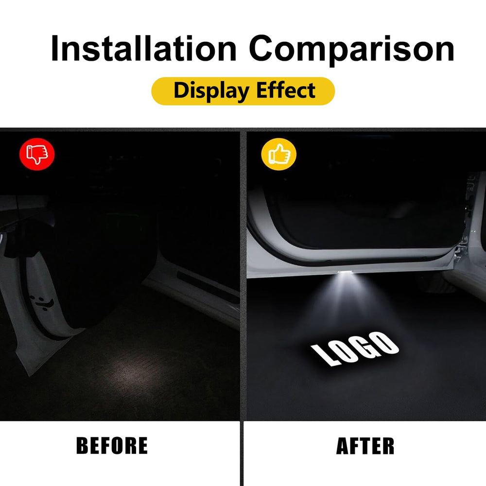 Generic LED welcome light projecting a crisp brand logo when doors open