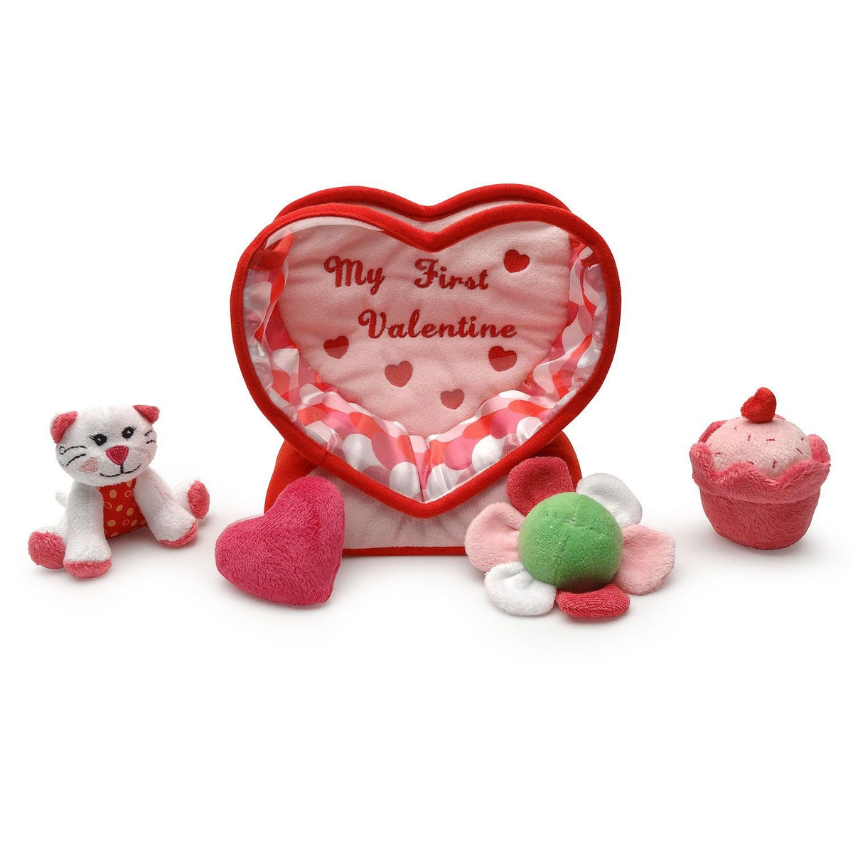 Genius Baby Toys valentines heart plush with embroidered message for baby bonding