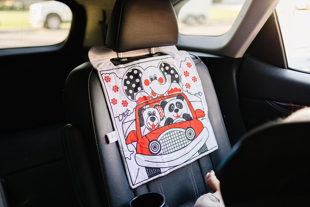 Genius Baby Toys Velcro headrest attachment keeps toy secure and easy to move.