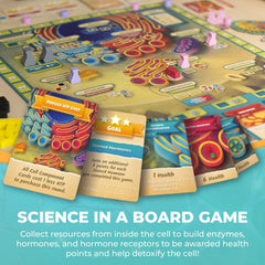 Genius Games Cytosis: Dice and tokens convey actions and detox decisions