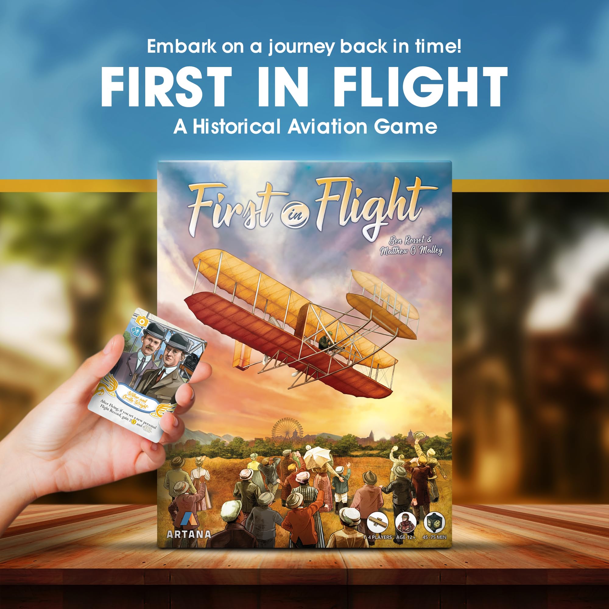 Genius Games First In Flight player setup showing quick-start components for smooth game nights.
