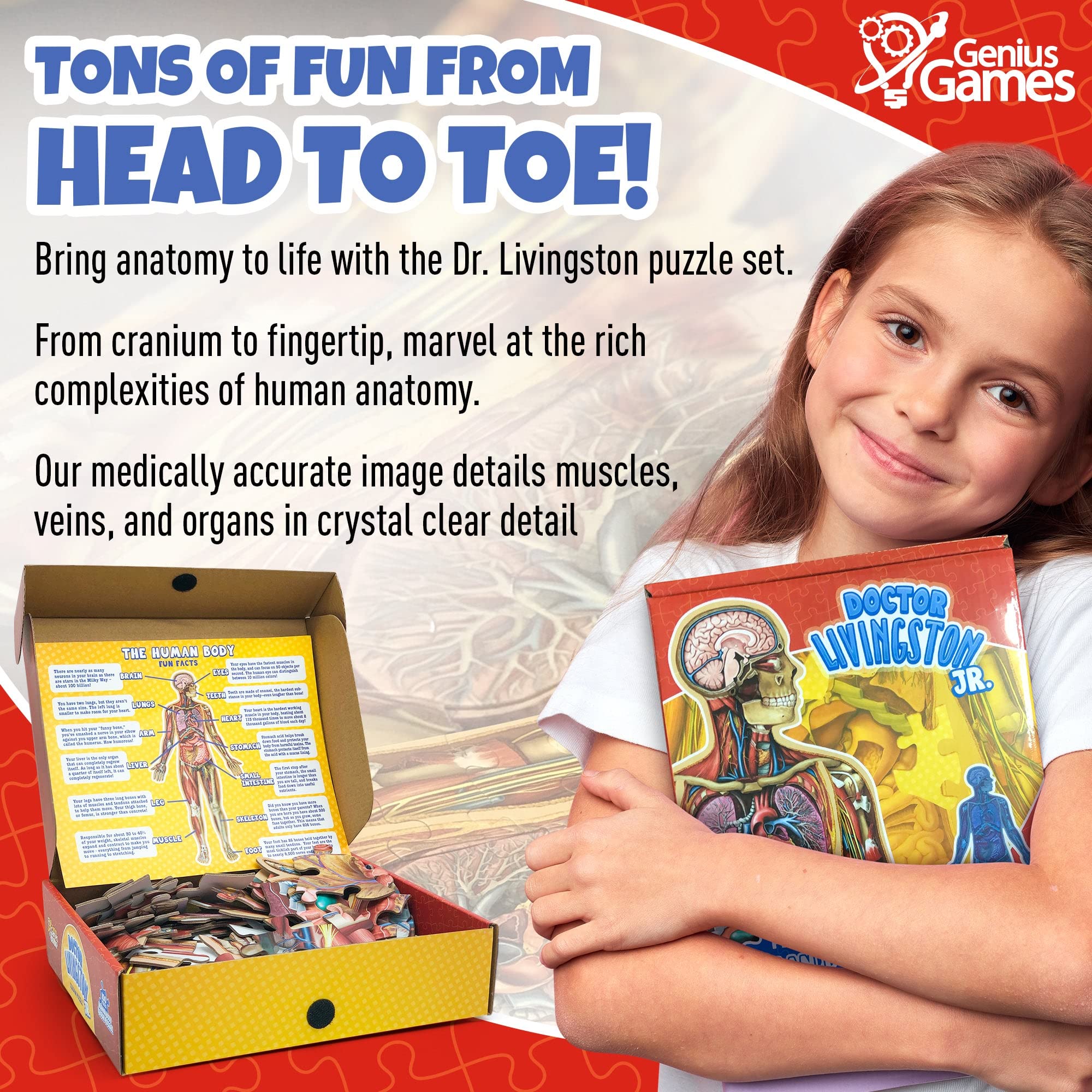 Genius Games floor puzzle for kids promotes hands-on anatomy learning