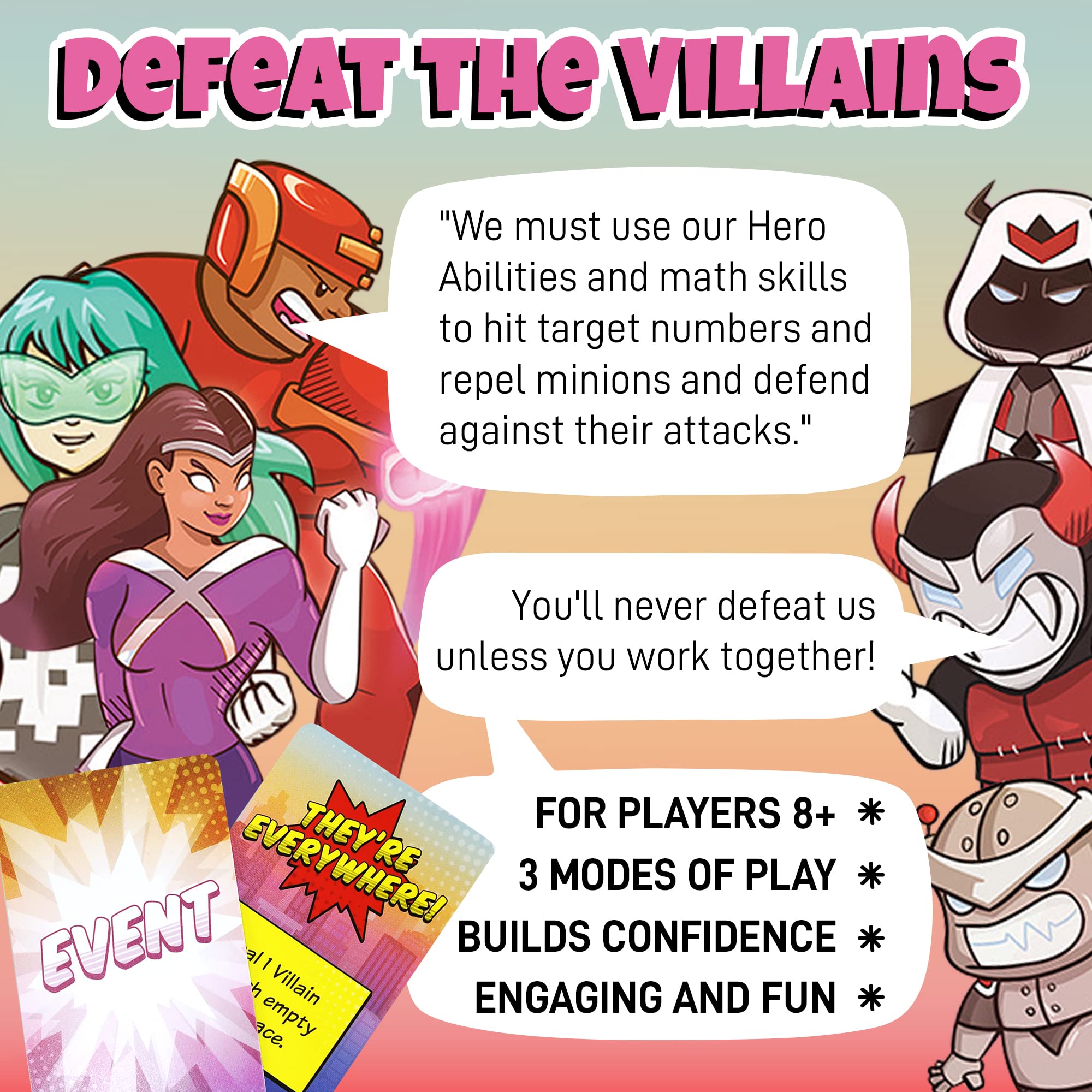 Genius Games Outnumbered hero minis ready for teamwork and strategy.