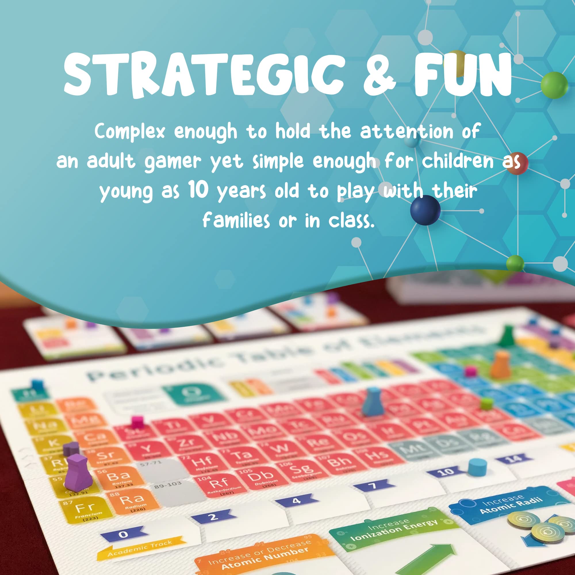 Genius Games Periodic discovery board—interactive path across the table for element exploration.