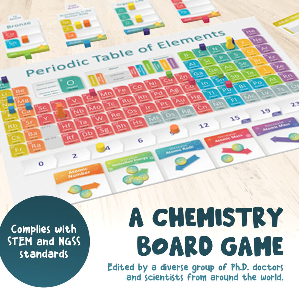Genius Games Periodic table family game night—fun STEM activity for all ages.