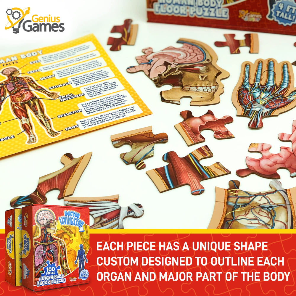 Genius Games completed Dr Livingston Jr puzzle displayed on wall