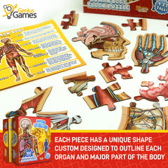 Genius Games completed Dr Livingston Jr puzzle displayed on wall