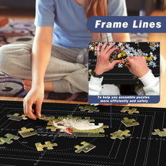 Genovega Puzzle Mat Roll Up showing Velcro straps for easy rolling and closure