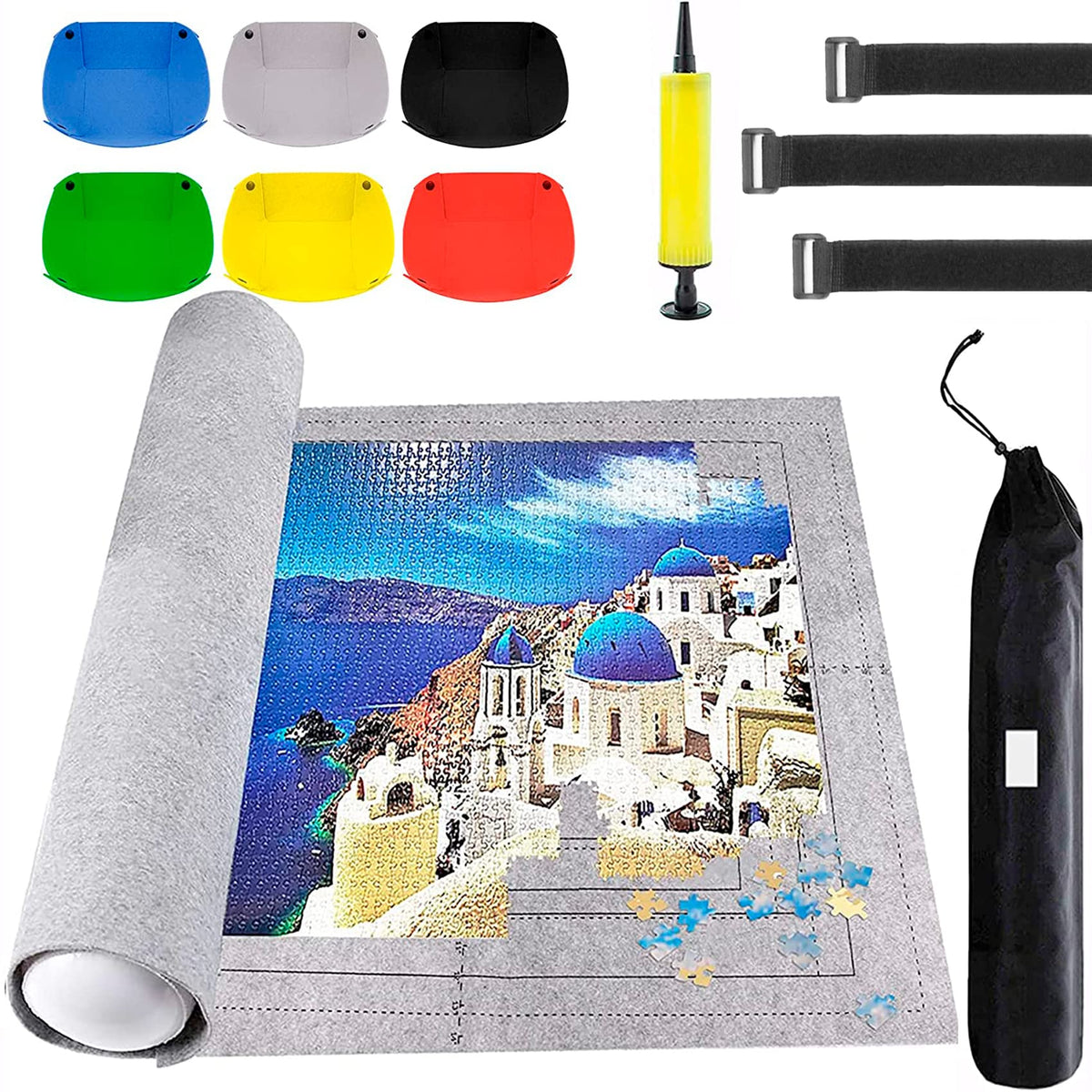 Genovega Puzzle Mat Roll Up flat surface for easy puzzle assembly