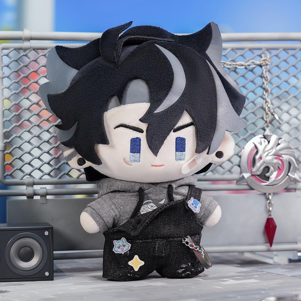 Genshin Impact Wriothesley plush held in hand, portable cuddle buddy.