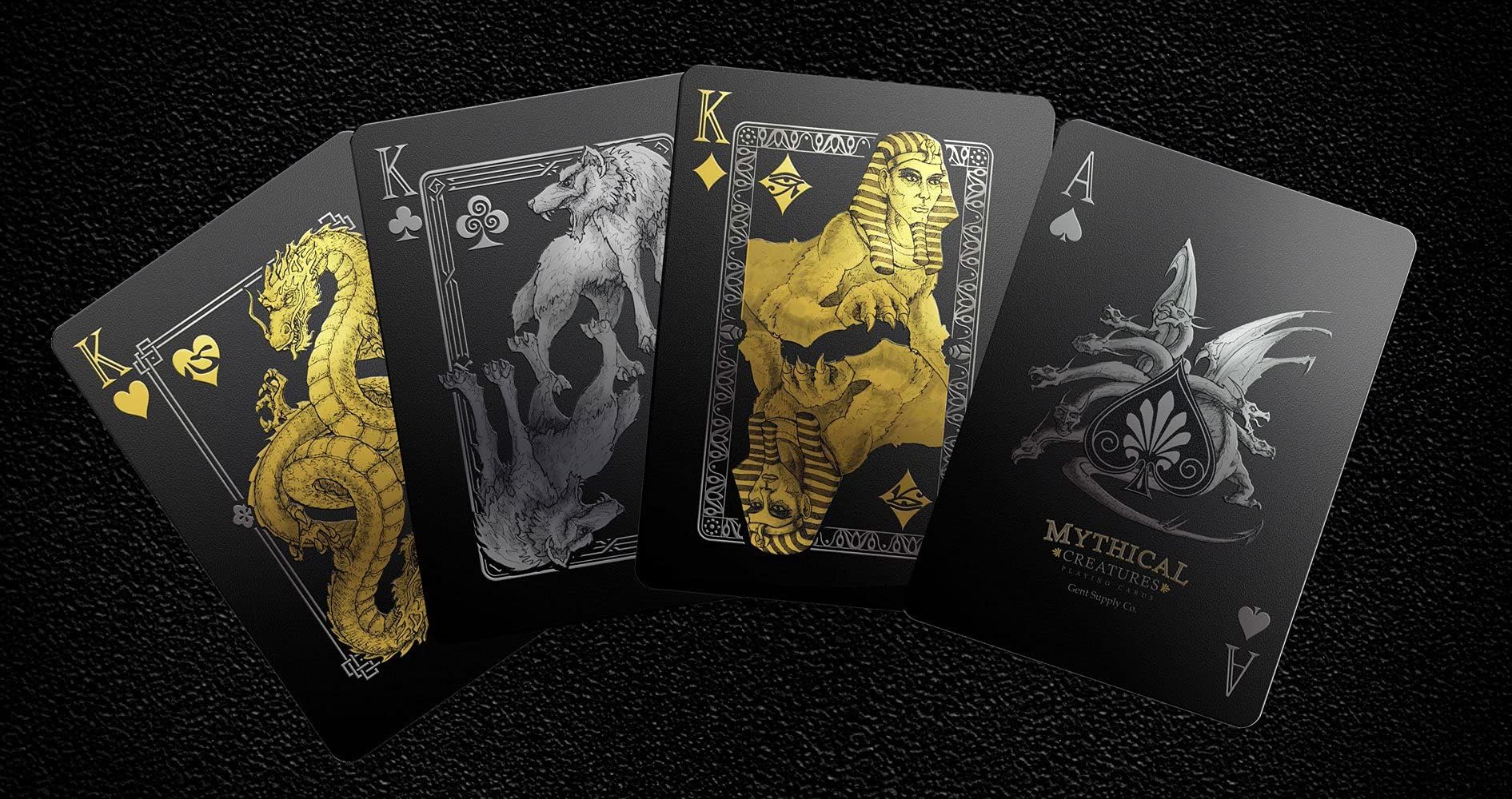 GENT SUPPLY CO Mythical Creatures playing cards creature-legend guide helps identify each figure.