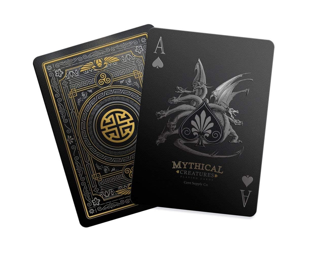 GENT SUPPLY CO Mythical Creatures playing cards front view with hand-drawn art for collectors.