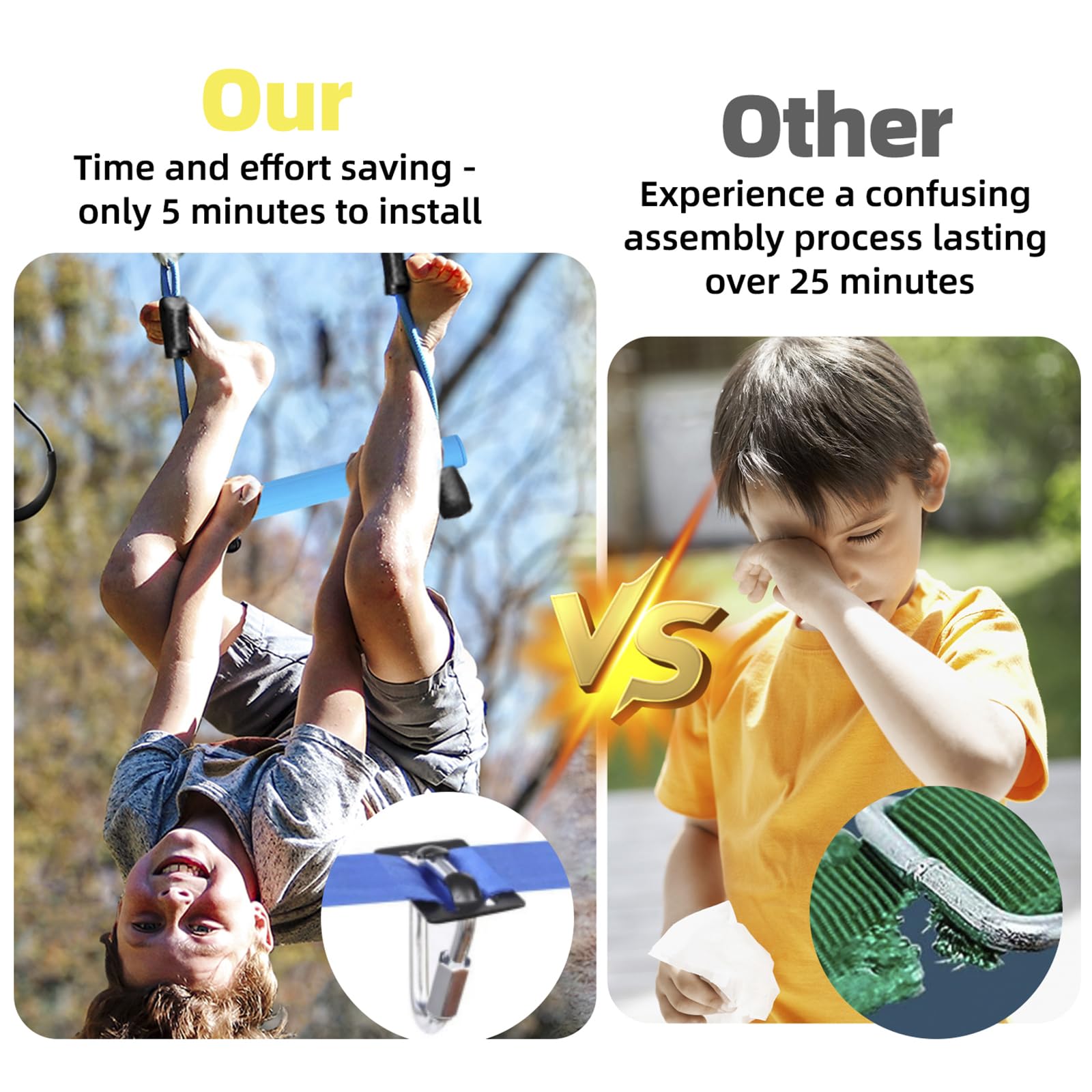 Gentle Booms Sports Ninja Warrior gymnastic ring enables playful upper-body strength training.