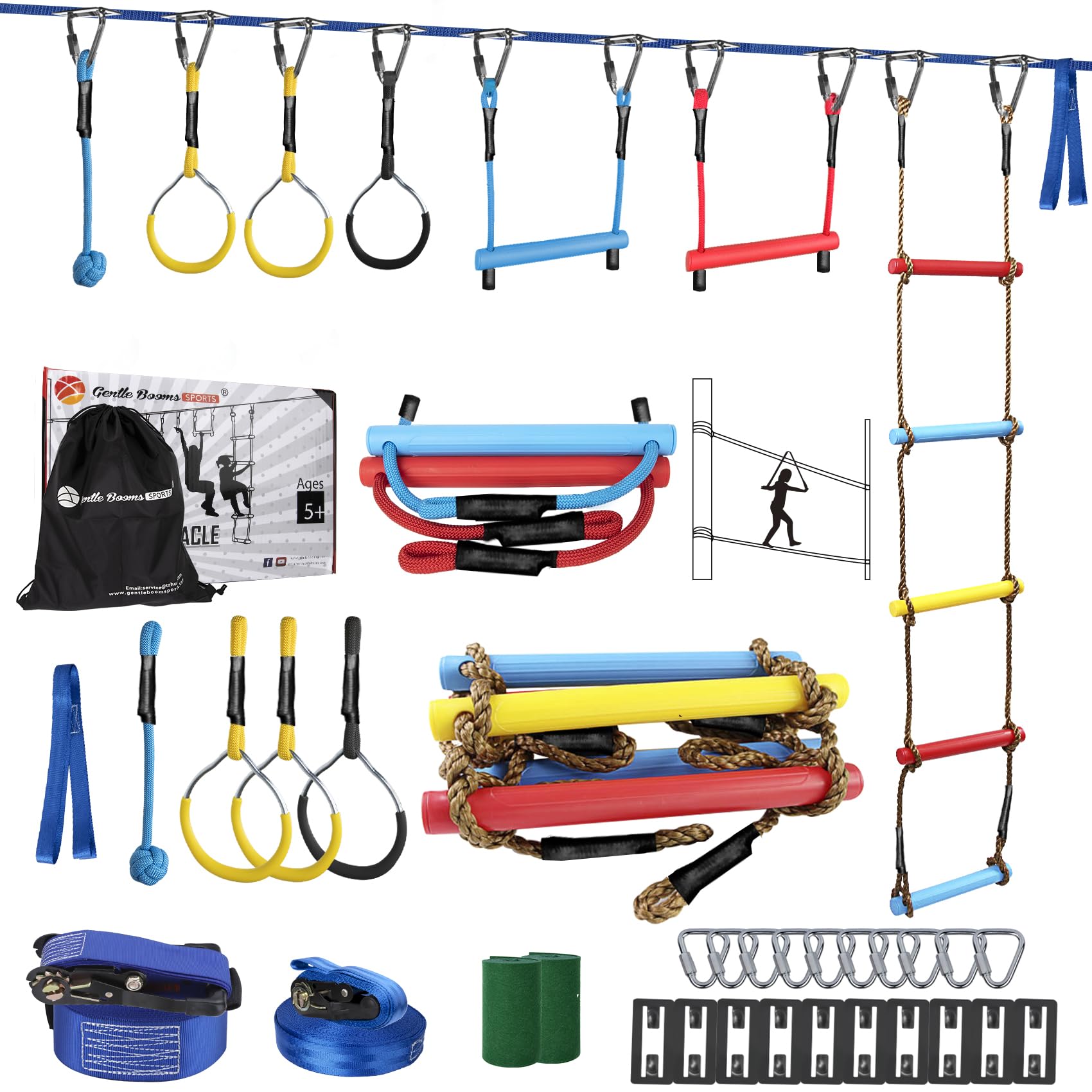 Gentle Booms Sports Ninja Warrior monkey bar in action boosts kids' coordination and fun.