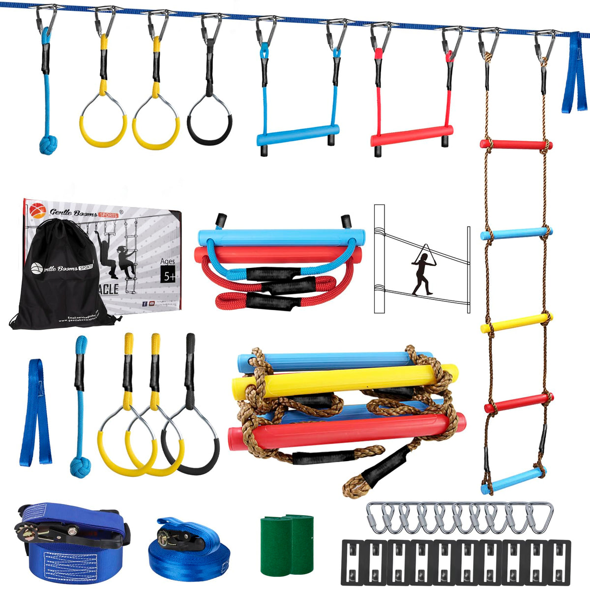 Gentle Booms Sports Ninja Warrior monkey bar in action boosts kids' coordination and fun.