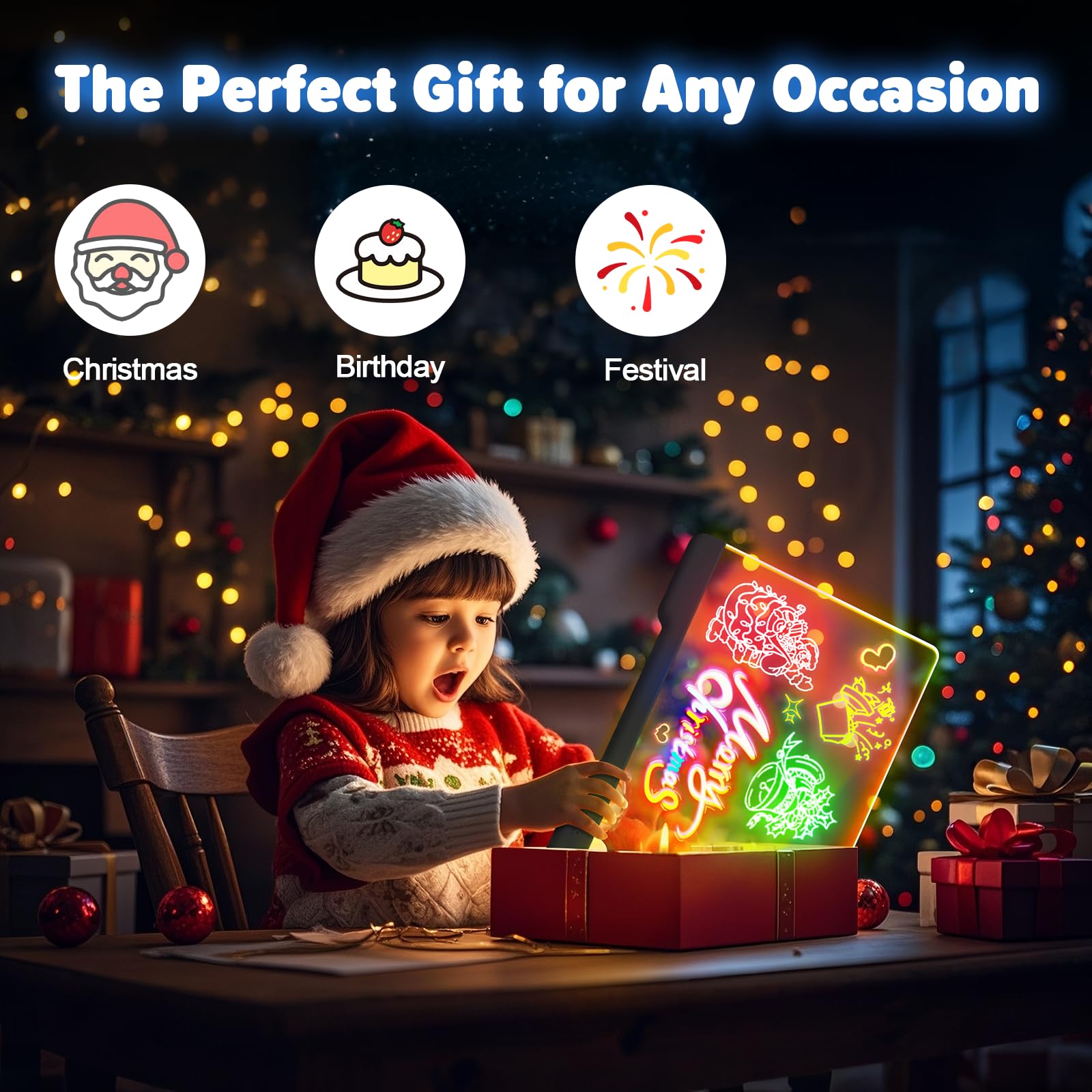 Geokay Doodle Glow with 7-color LED modes for vivid neon art.