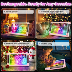 Geokay Lumiboard offers 9-color neon modes for vibrant doodling and tracing tasks.