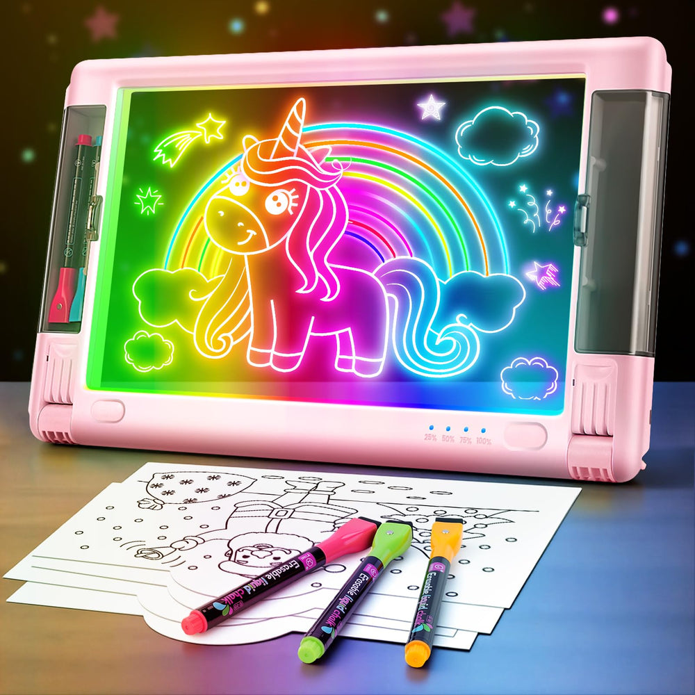 Geokay Lumiboard 15inch rechargeable LED drawing board enables bright portable art on the go.