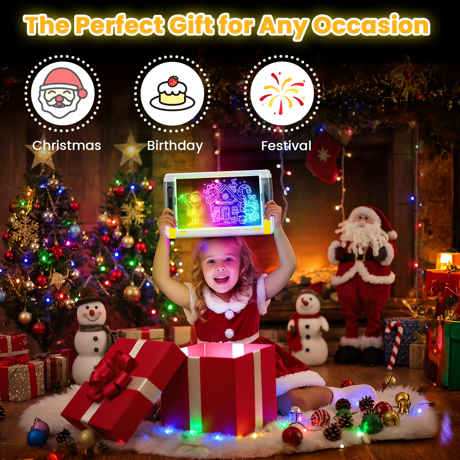 Geokay Lumiboard 5-markers-included help start colorful drawings quickly
