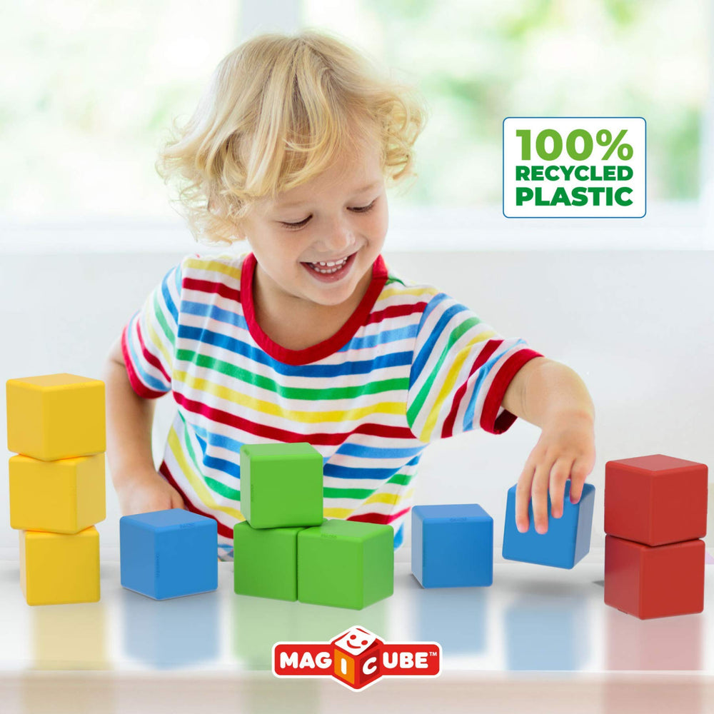 Gift-ready packaging highlights educational benefits of Geomag Magicube.