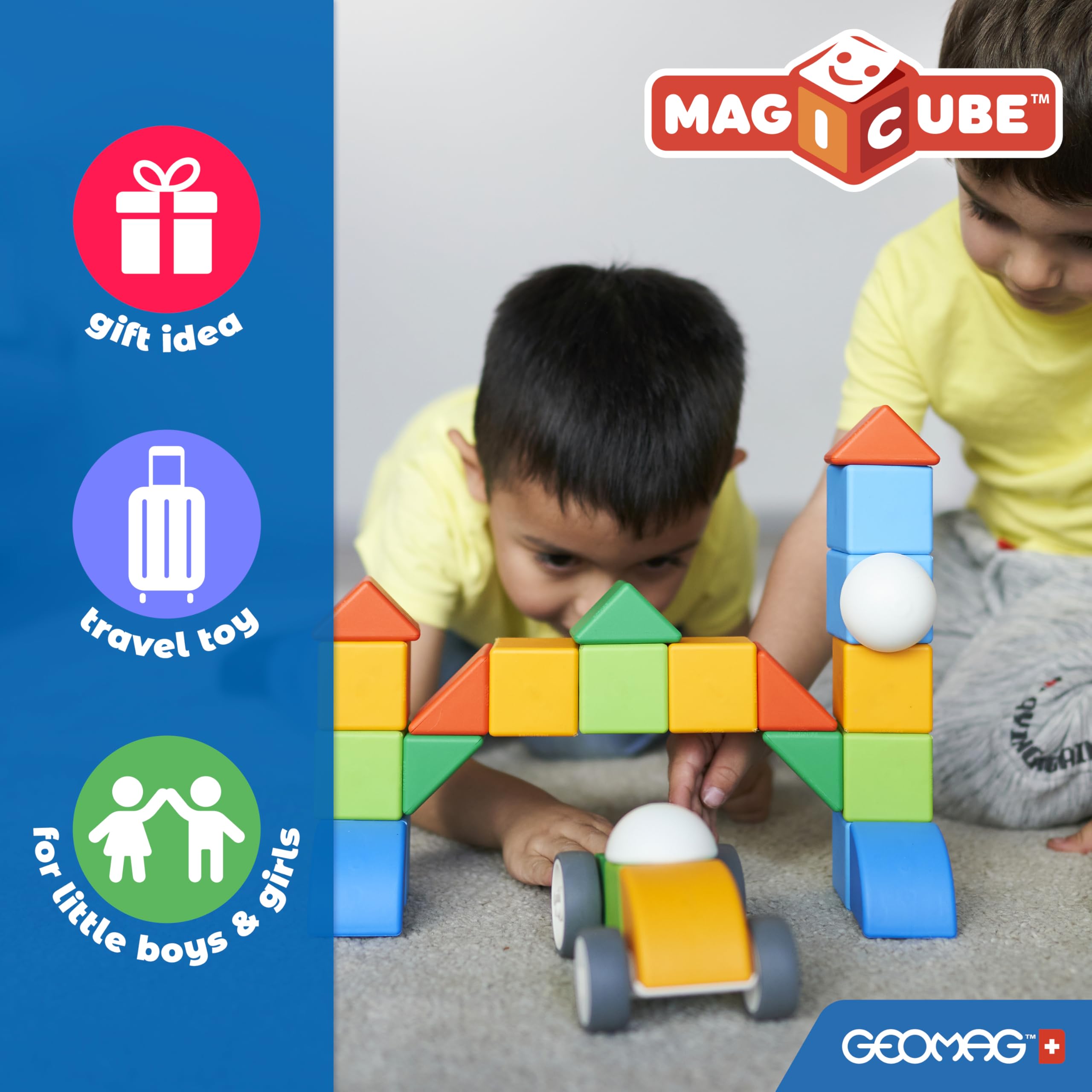 Geomag Magicube animal and vehicle play inspires storytelling and creative construction.