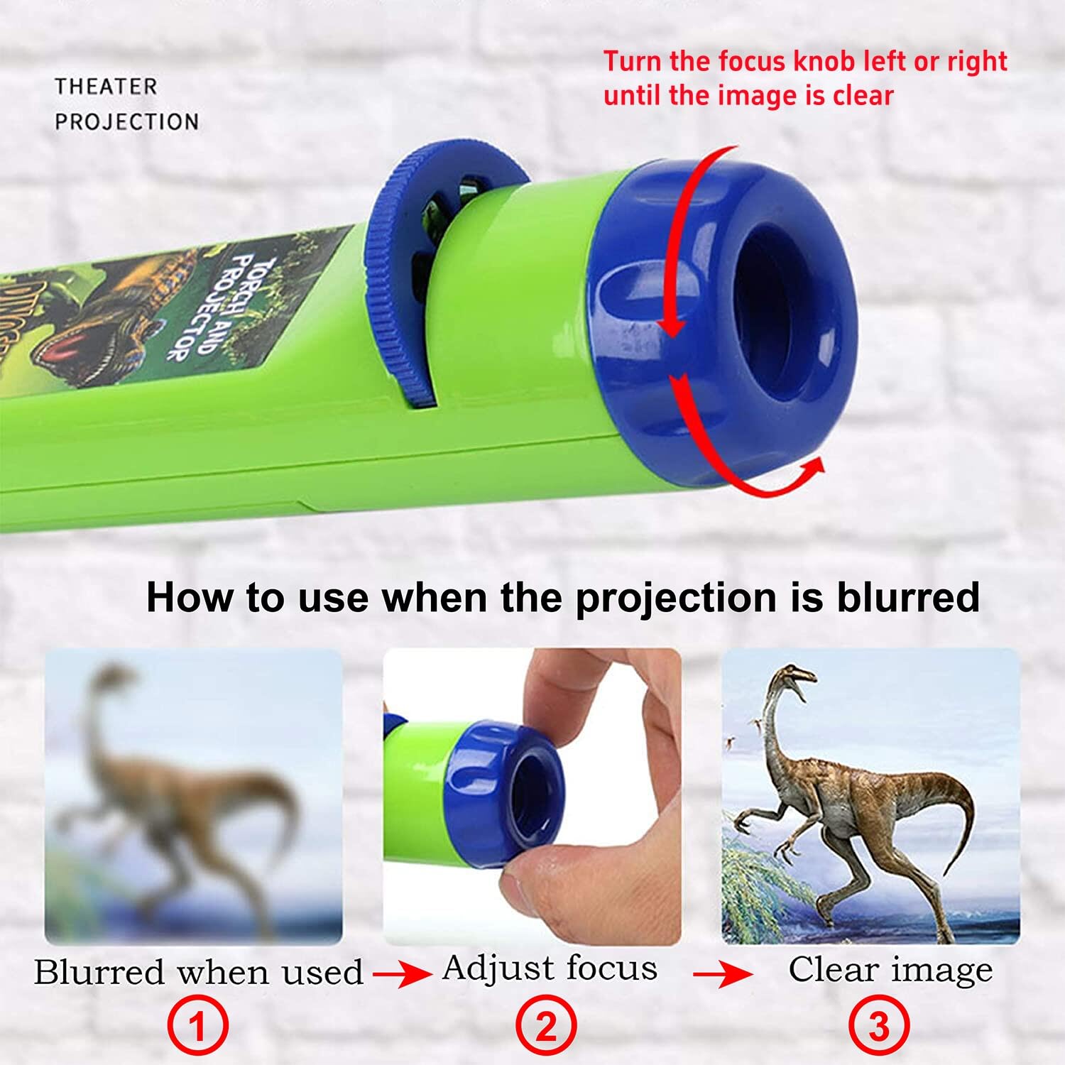 Georgie Porgy focus-knob adjustment helps clear projections.