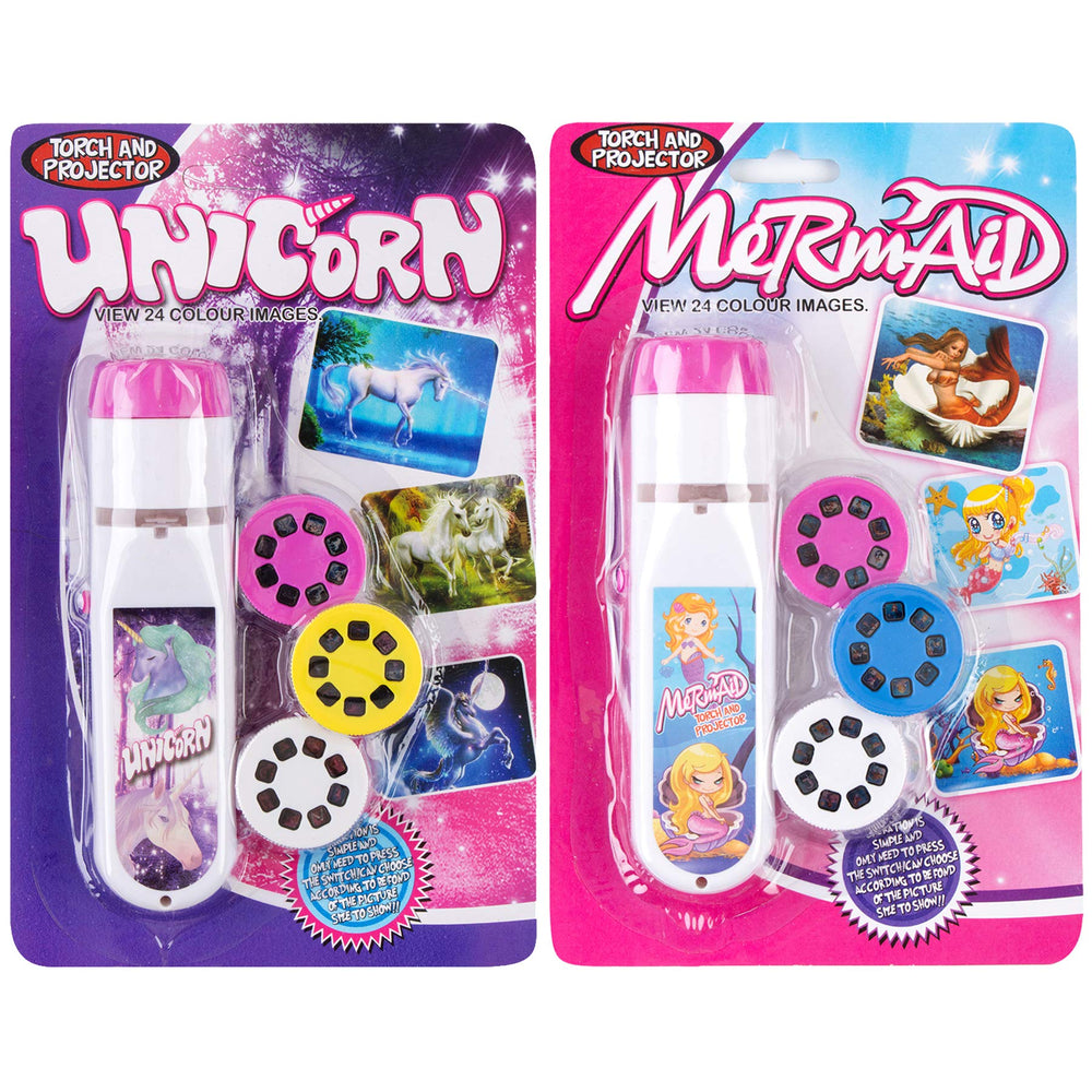 Georgie Porgy Unicorn projection torch projecting whimsical images on a kid's wall for bedtime