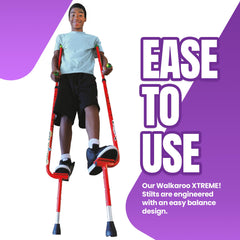 Geospace Walkaroo XTREME stilts with ergonomic S-bend handles for comfortable balance