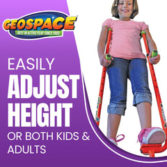 Geospace Walkaroo XTREME stilts adjusted to 12–17 inches for growing riders