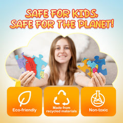 Geotoys GeoPuzzle uses bright colors to attract attention and spark geography interest.