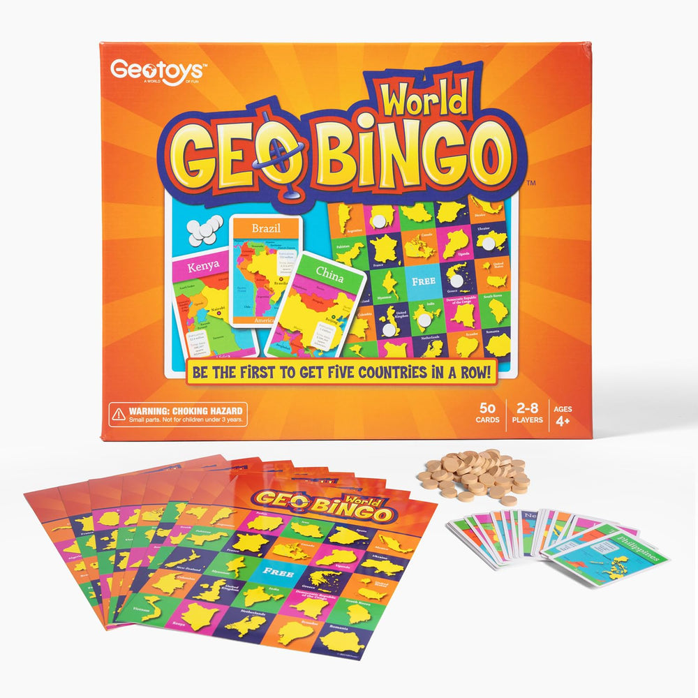 Geotoys GeoBingo world bingo boards for kids to learn geography together