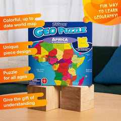 GeoToys GeoPuzzle close-up of vibrant pieces for hands-on assembly