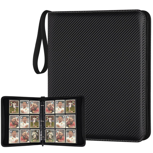 GERMUN 9-pocket card binder front cover in durable PU leather protects cards during travel.