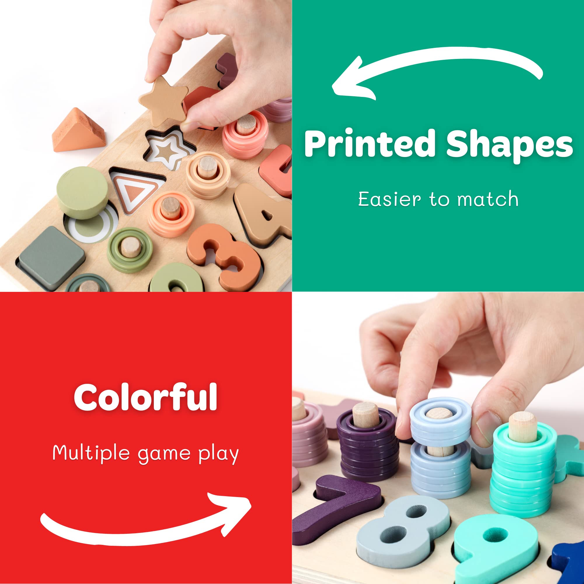 GeroCrew wooden pegs on board invite tactile exploration and fine motor practice.