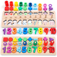 GeroCrew wooden Montessori number puzzles pegs sorter boosts early counting skills.