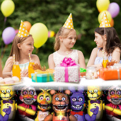 Table with guests enjoying the GeRRiT FNaF themed celebration.