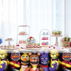 GeRRiT tablecloth fully spread on a table for a festive setup.