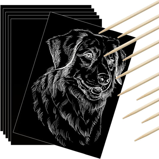 Gersoniel scratch paper black sheets ready for white reveal and pattern making