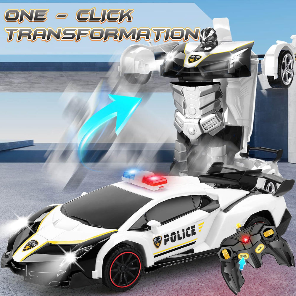 Getatoy rc car robot mode transition demonstrates smooth form change during pretend battles.