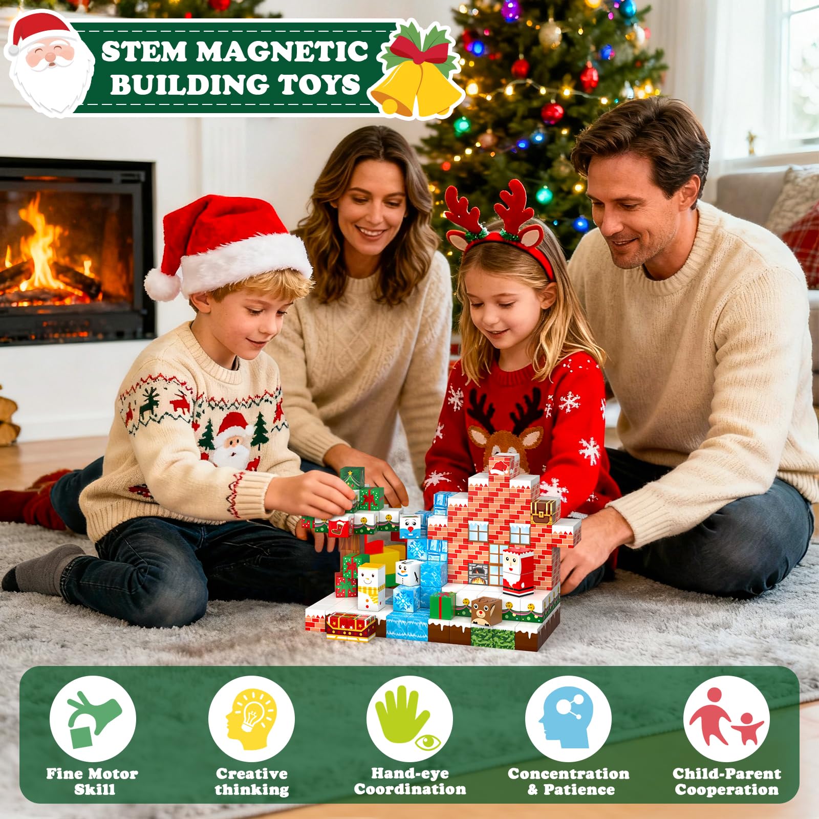 GEVINST magnetic blocks in bright colors foster tactile exploration and constructive problem solving.